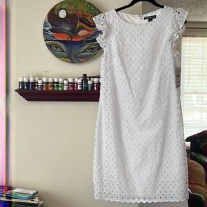 White eyelet American Living sheath dress size 10 NWT